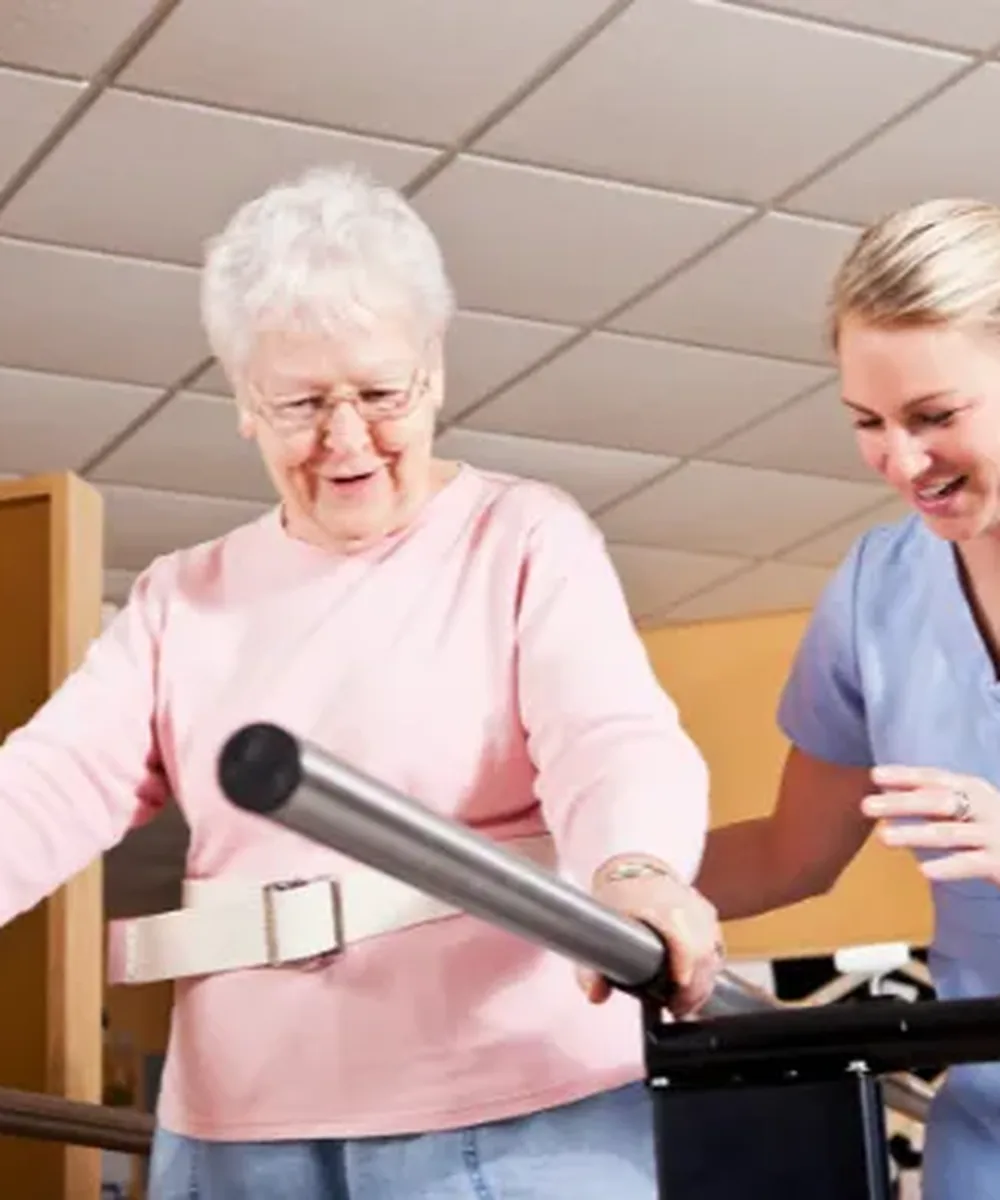 A Doctor of Physical Therapy evaluating balance and gait at Zone Physical Therapy in Greer, SC